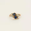 Bague or rose et blanc saphirs
