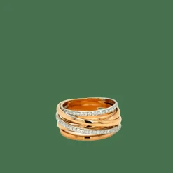 Bague or rose et diamants