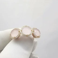 Bague or rose et diamants
