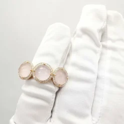 Bague or rose et diamants