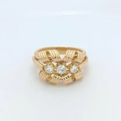 Bague or rose et diamants