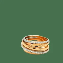 Bague or rose et diamants