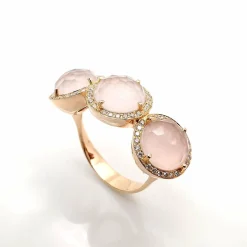 Bague or rose et diamants
