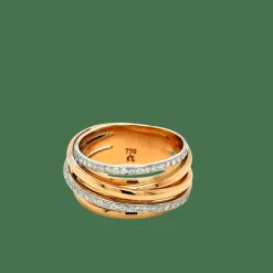 Bague or rose et diamants