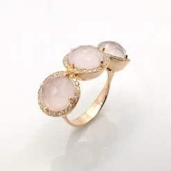 Bague or rose et diamants