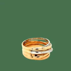 Bague or rose et diamants