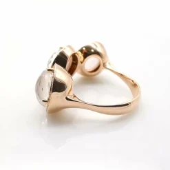 Bague or rose et diamants