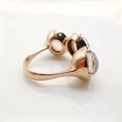 Bague or rose et diamants
