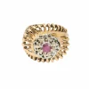 Bague or rose et rubis