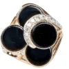 Bague or rose onyx et diamants