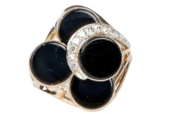 Bague or rose onyx et diamants