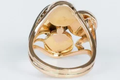 Bague or rose onyx et diamants