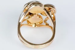 Bague or rose onyx et diamants