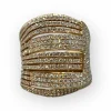 Bague or rose pavage diamants