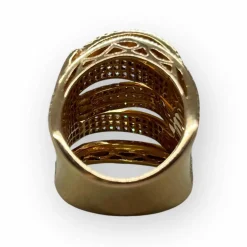 Bague or rose pavage diamants