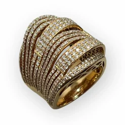 Bague or rose pavage diamants
