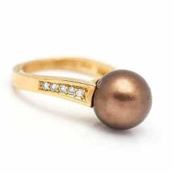 Bague Or rose Perle Diamant