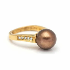 Bague Or rose Perle Diamant