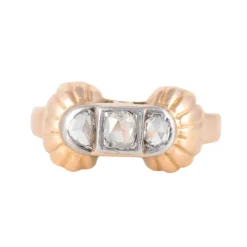 Bague or rose, platine, diamants