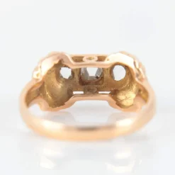 Bague or rose, platine, diamants