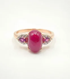 Bague Or rose Rubis Diamants Grenats