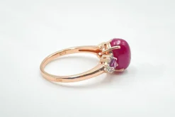 Bague Or rose Rubis Diamants Grenats
