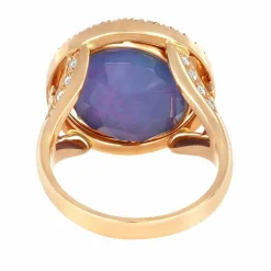 Bague Or Rose, Rubis et Diamants