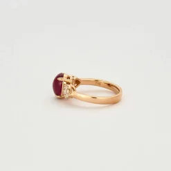 Bague or rose rubis et diamants