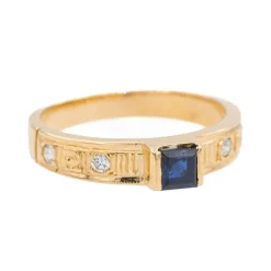 Bague Or rose Saphir
