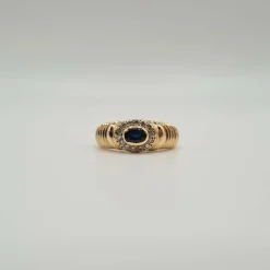 Bague or rose saphir et diamants