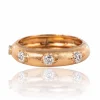 Bague or rose satiné diamants