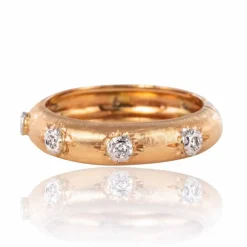 Bague or rose satiné diamants