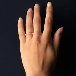 Bague or rose satiné diamants