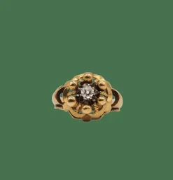 Bague or rose sertie d’un diamant ancien