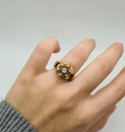 Bague or rose sertie d’un diamant ancien