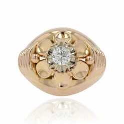 Bague or rose vintage diamant