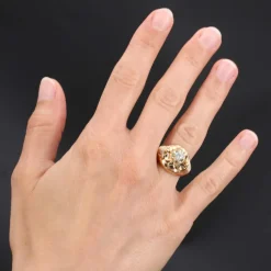 Bague or rose vintage diamant