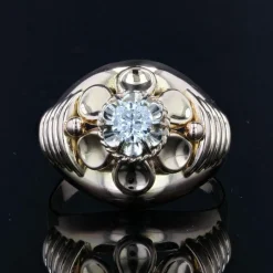 Bague or rose vintage diamant