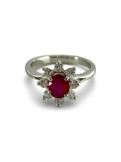 Bague or rubis et diamants