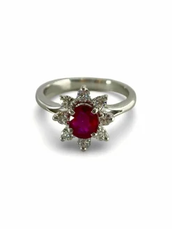 Bague or rubis et diamants