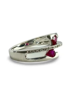 Bague or rubis et diamants