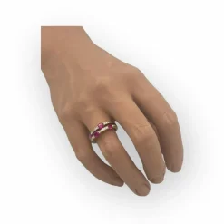 Bague or rubis et diamants