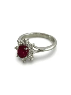 Bague or rubis et diamants