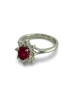 Bague or rubis et diamants