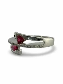 Bague or rubis et diamants