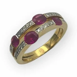 Bague or rubis et diamants