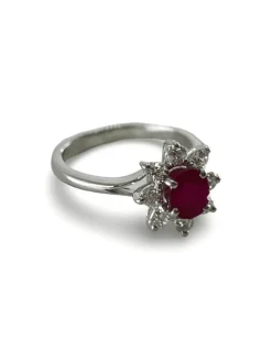 Bague or rubis et diamants