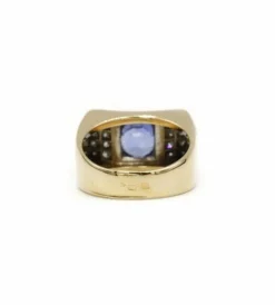 Bague or, saphir, diamants