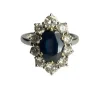Bague or, saphir et diamants