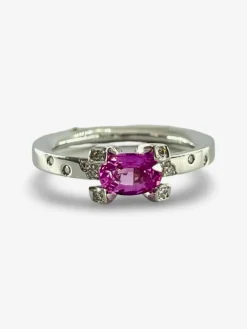 Bague or saphir et diamants